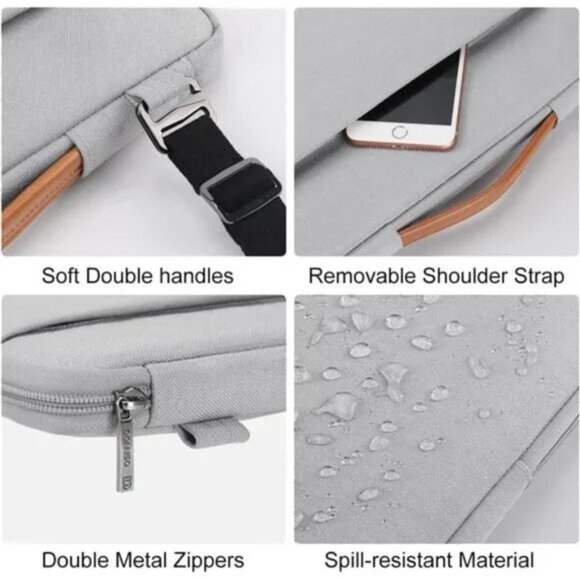 17.3 Inch Laptop Bag Cover Waterproof Shockproof Notebook Sleeve Case Shoulder - Picture 4 of 9